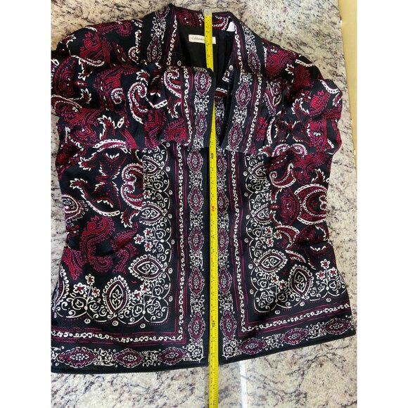 Coldwater Creek Paisley Blazer 14 Black/Multi Sophisticated Boho Chic - Picture 9 of 11